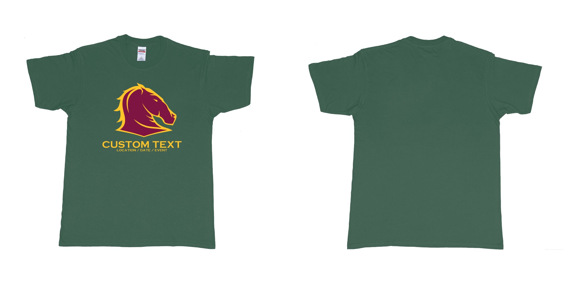 Custom tshirt design brisbane broncos australian professional rugby league football club queensland in fabric color forest-green choice your own text made in Bali by The Pirate Way