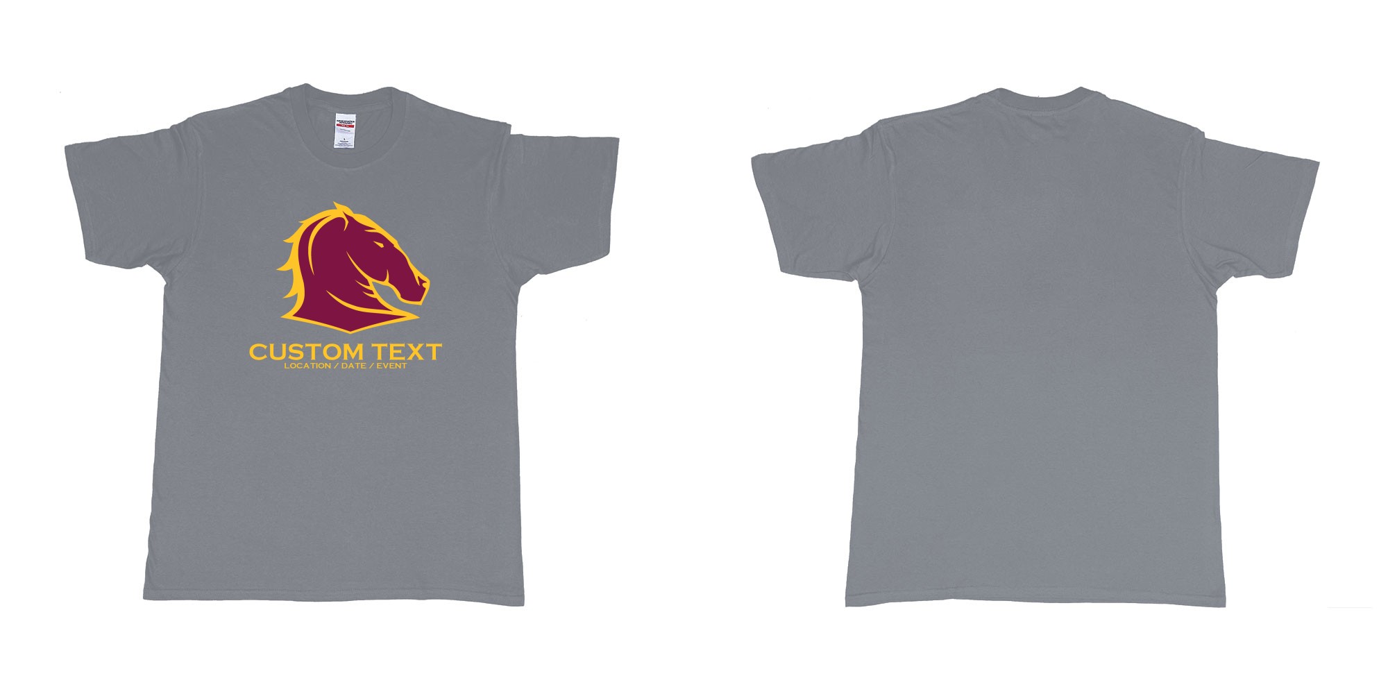 Custom tshirt design brisbane broncos australian professional rugby league football club queensland in fabric color misty choice your own text made in Bali by The Pirate Way