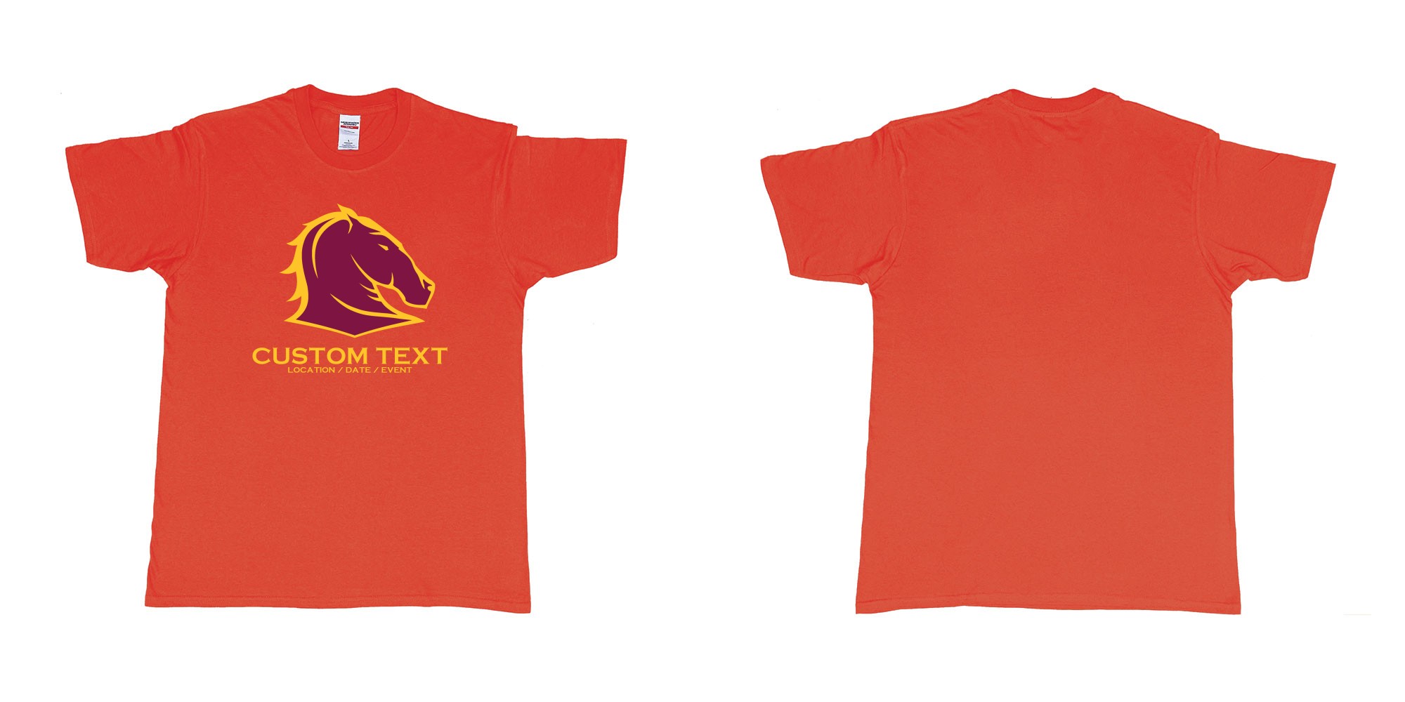Custom tshirt design brisbane broncos australian professional rugby league football club queensland in fabric color red choice your own text made in Bali by The Pirate Way