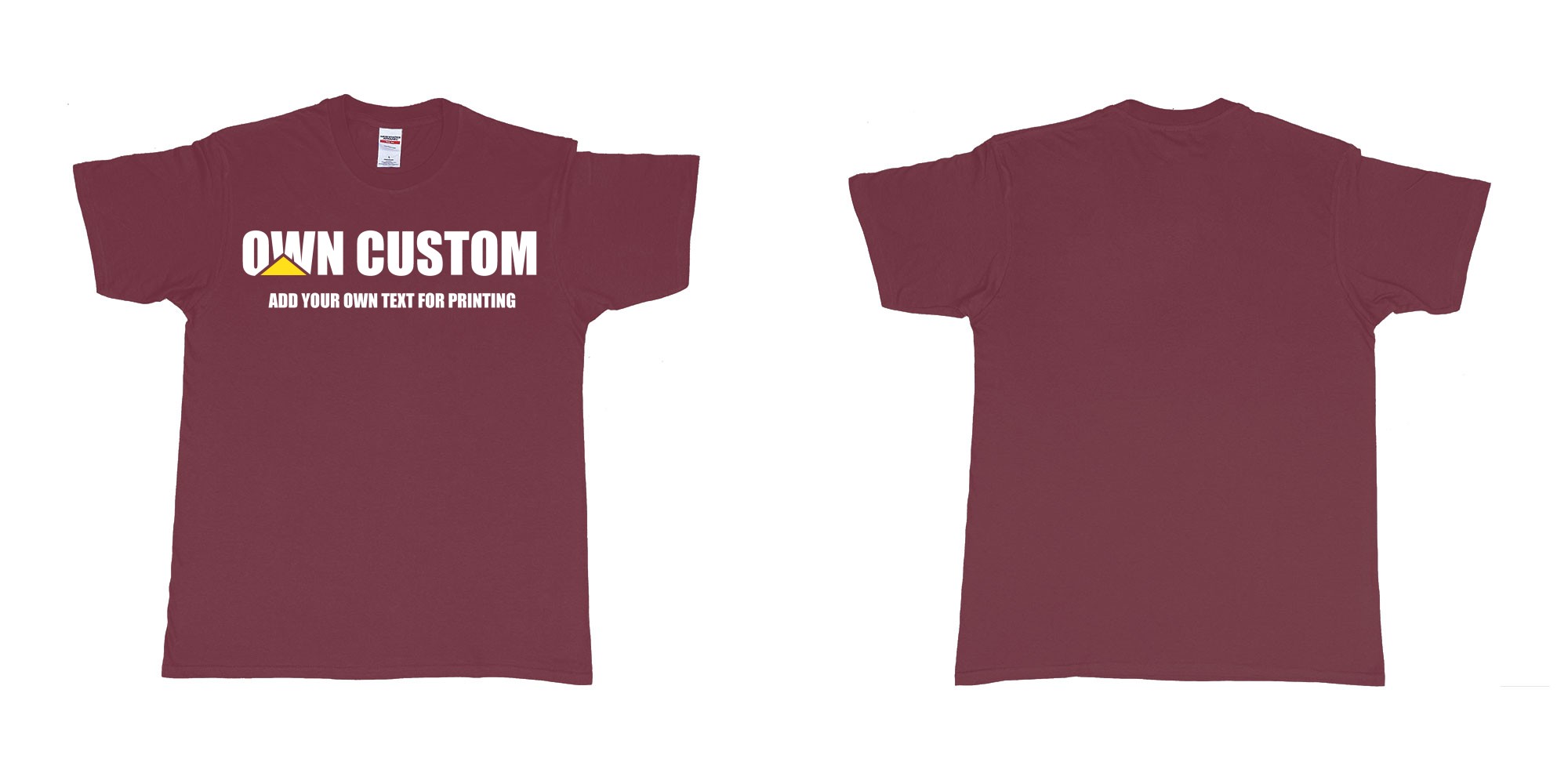 Custom tshirt design caterpillar inc logo custom text printing shirt in fabric color marron choice your own text made in Bali by The Pirate Way