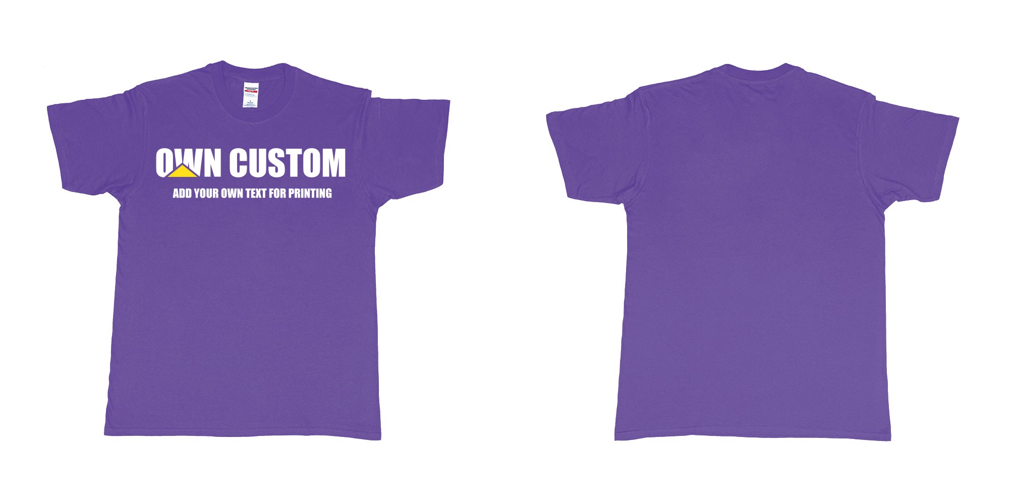 Custom tshirt design caterpillar inc logo custom text printing shirt in fabric color purple choice your own text made in Bali by The Pirate Way