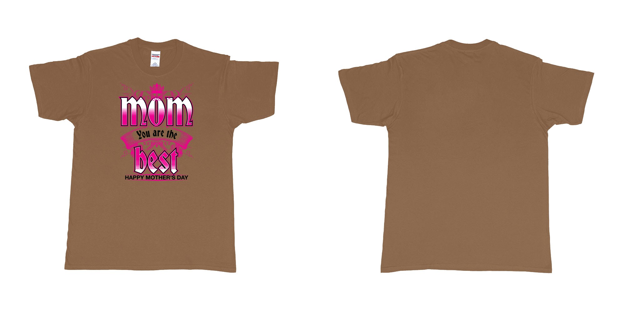 Custom tshirt design crown mom you are the best happy morthers day in fabric color chestnut choice your own text made in Bali by The Pirate Way