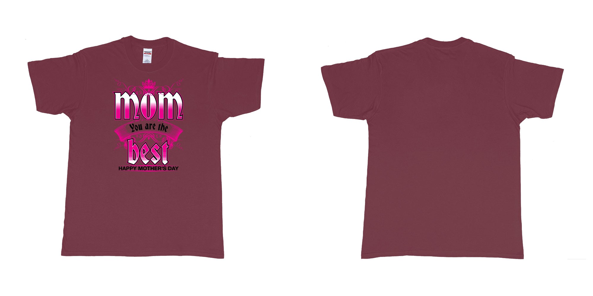 Custom tshirt design crown mom you are the best happy morthers day in fabric color marron choice your own text made in Bali by The Pirate Way