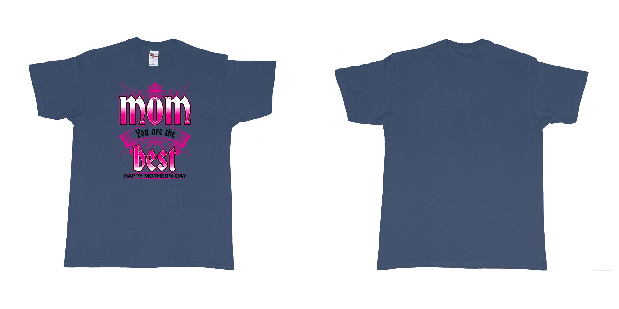 Custom tshirt design crown mom you are the best happy morthers day in fabric color navy choice your own text made in Bali by The Pirate Way