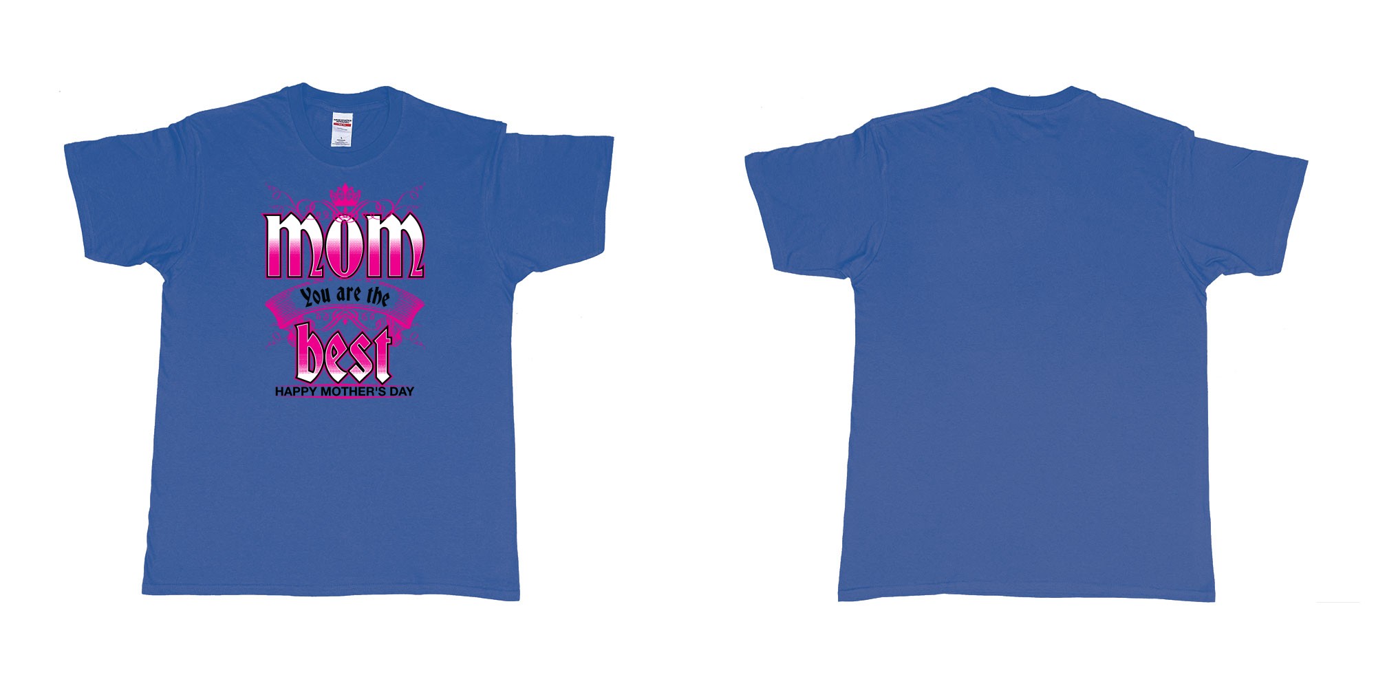 Custom tshirt design crown mom you are the best happy morthers day in fabric color royal-blue choice your own text made in Bali by The Pirate Way
