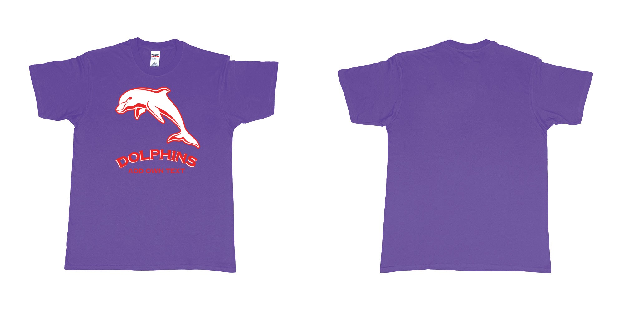 Custom tshirt design dolphins australian national rugby league custom tshirt printing in fabric color purple choice your own text made in Bali by The Pirate Way