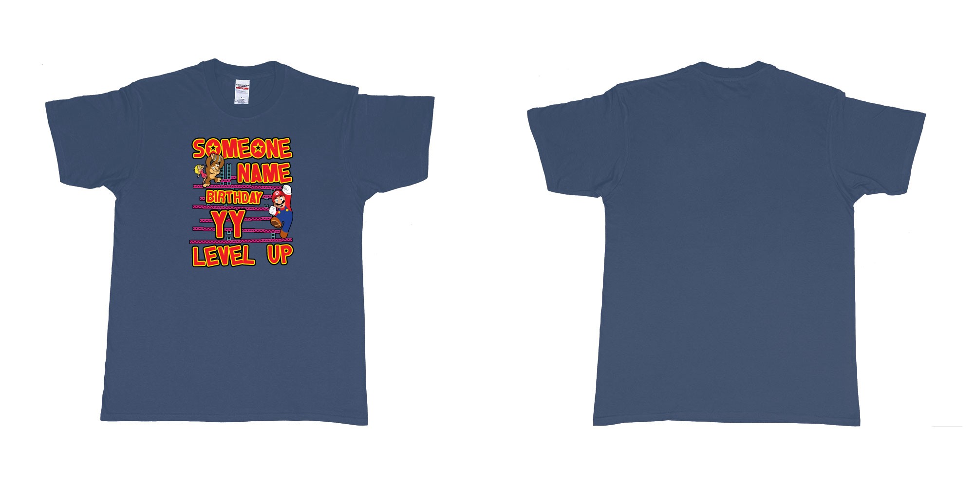 Custom tshirt design donkey kong classic arcade game custom birthday t shirt digital printing bali in fabric color navy choice your own text made in Bali by The Pirate Way