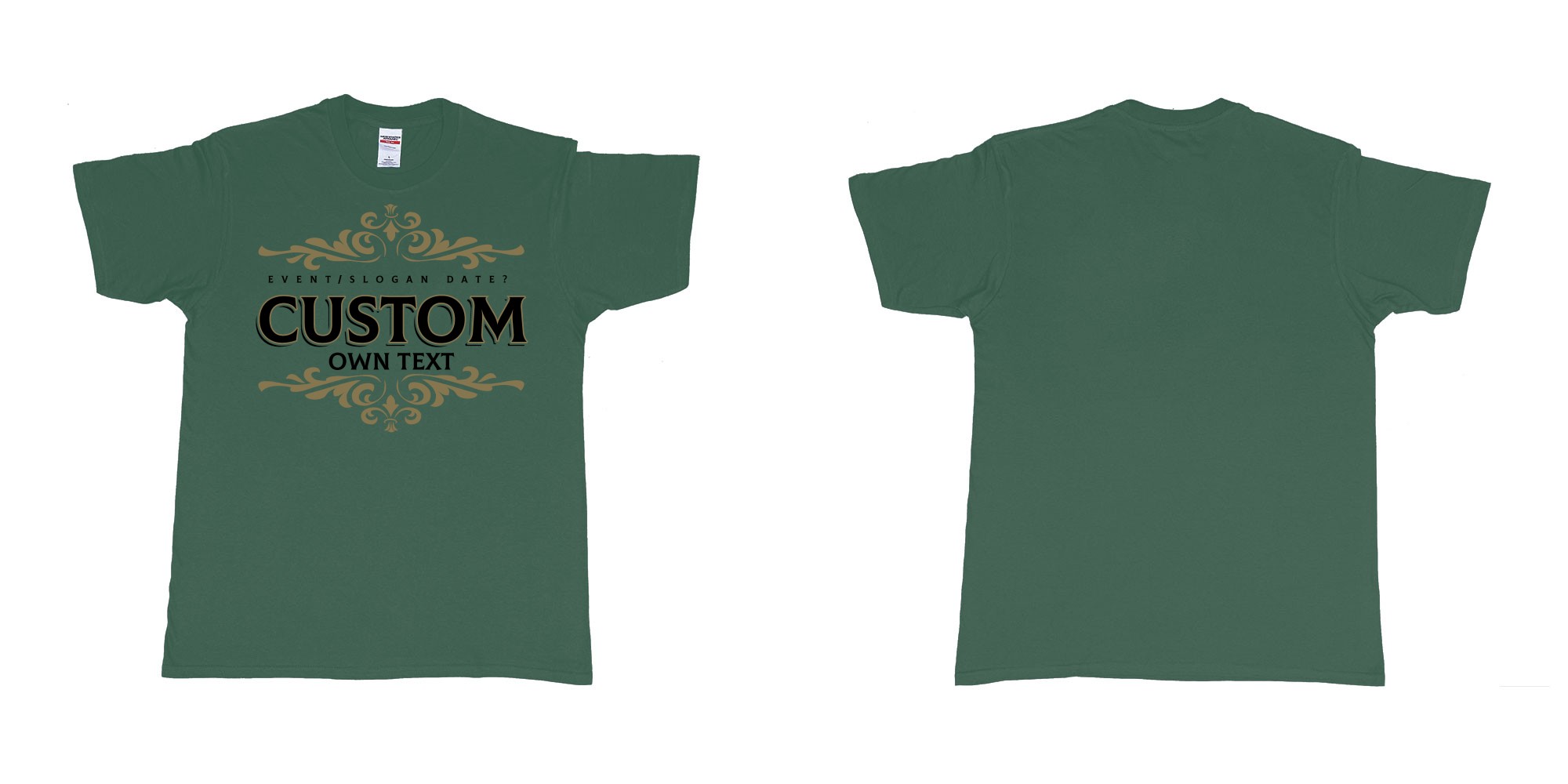 Custom tshirt design el diamante del cielo tequila elegant logo in fabric color forest-green choice your own text made in Bali by The Pirate Way