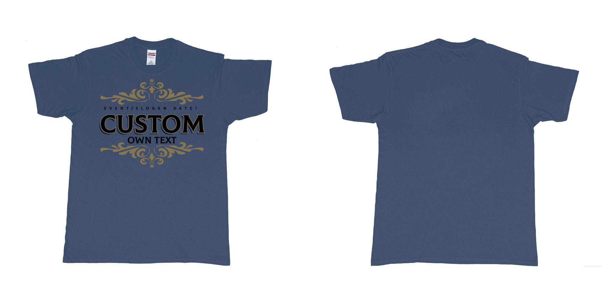 Custom tshirt design el diamante del cielo tequila elegant logo in fabric color navy choice your own text made in Bali by The Pirate Way