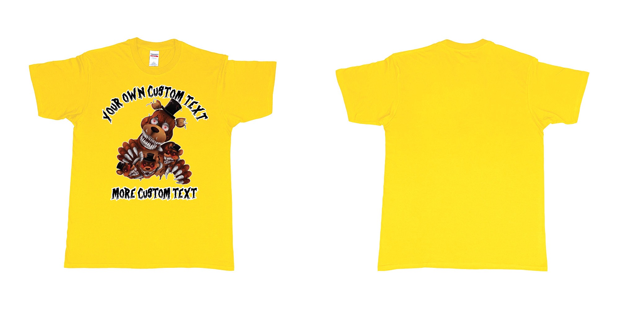 Custom tshirt design five nights at freddy scary bears in fabric color daisy choice your own text made in Bali by The Pirate Way