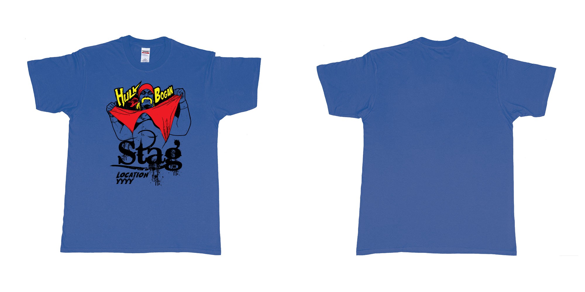 Custom tshirt design hulk hogan bogan in fabric color royal-blue choice your own text made in Bali by The Pirate Way