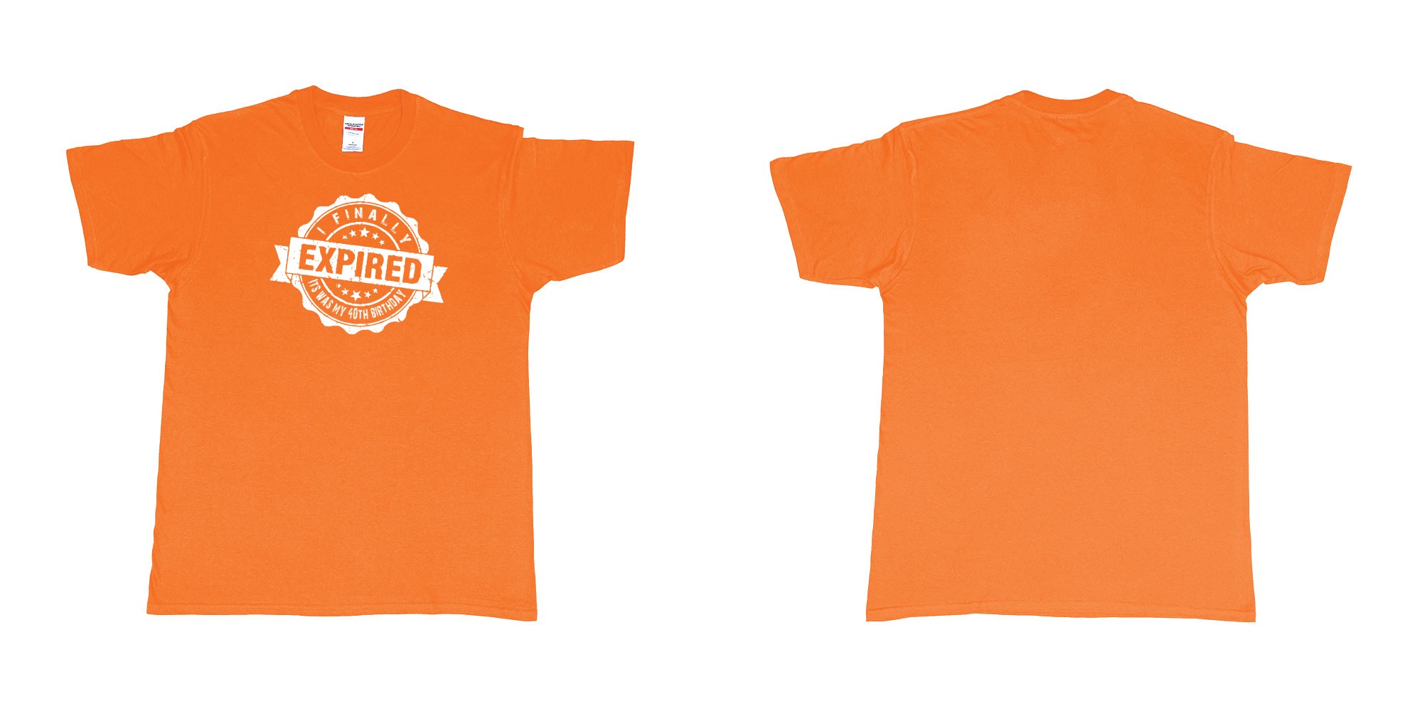 Custom tshirt design i finally expiered in fabric color orange choice your own text made in Bali by The Pirate Way