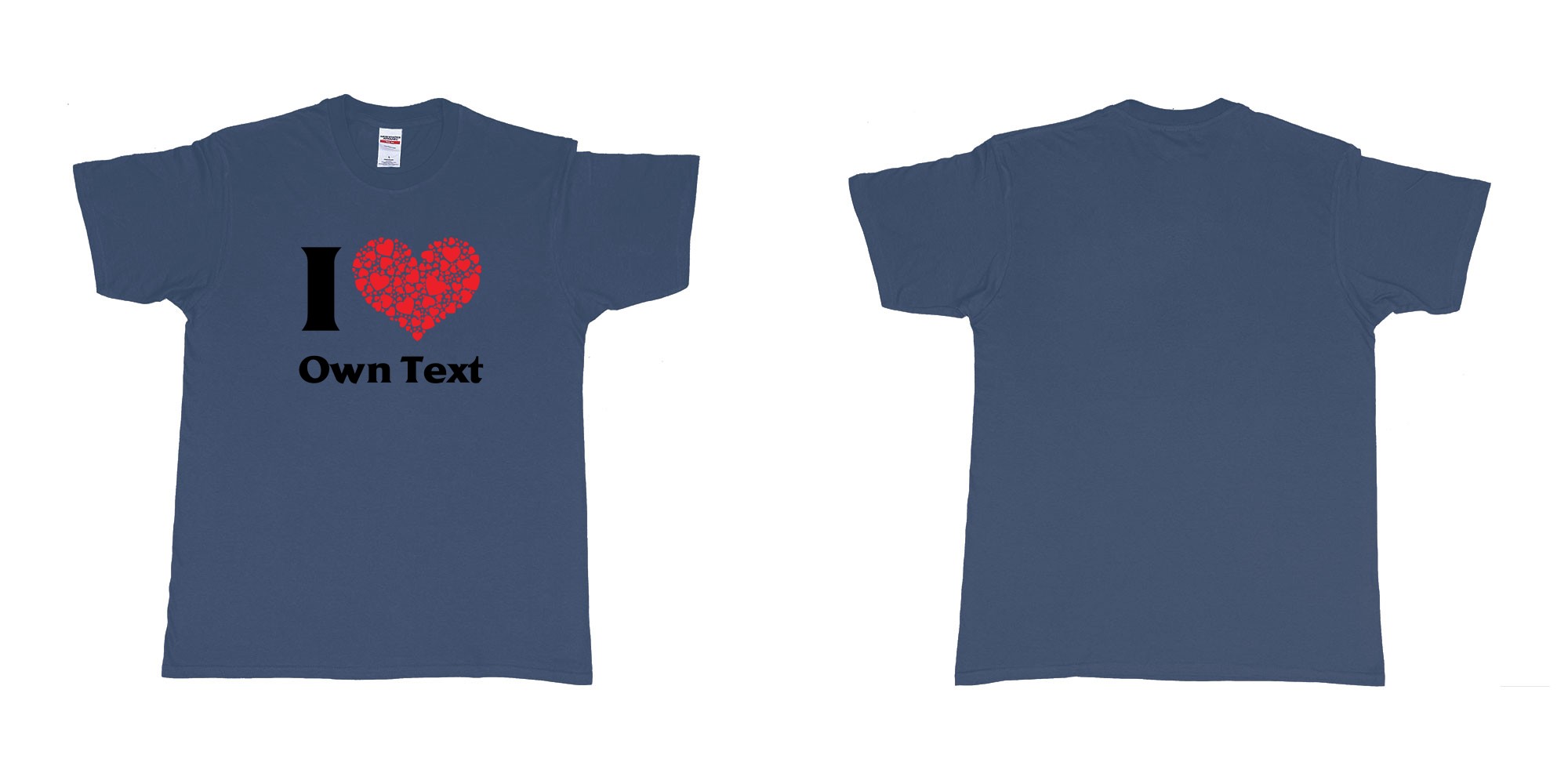 Custom tshirt design i loveheart custom own text bali tees mom dad beach kuta in fabric color navy choice your own text made in Bali by The Pirate Way