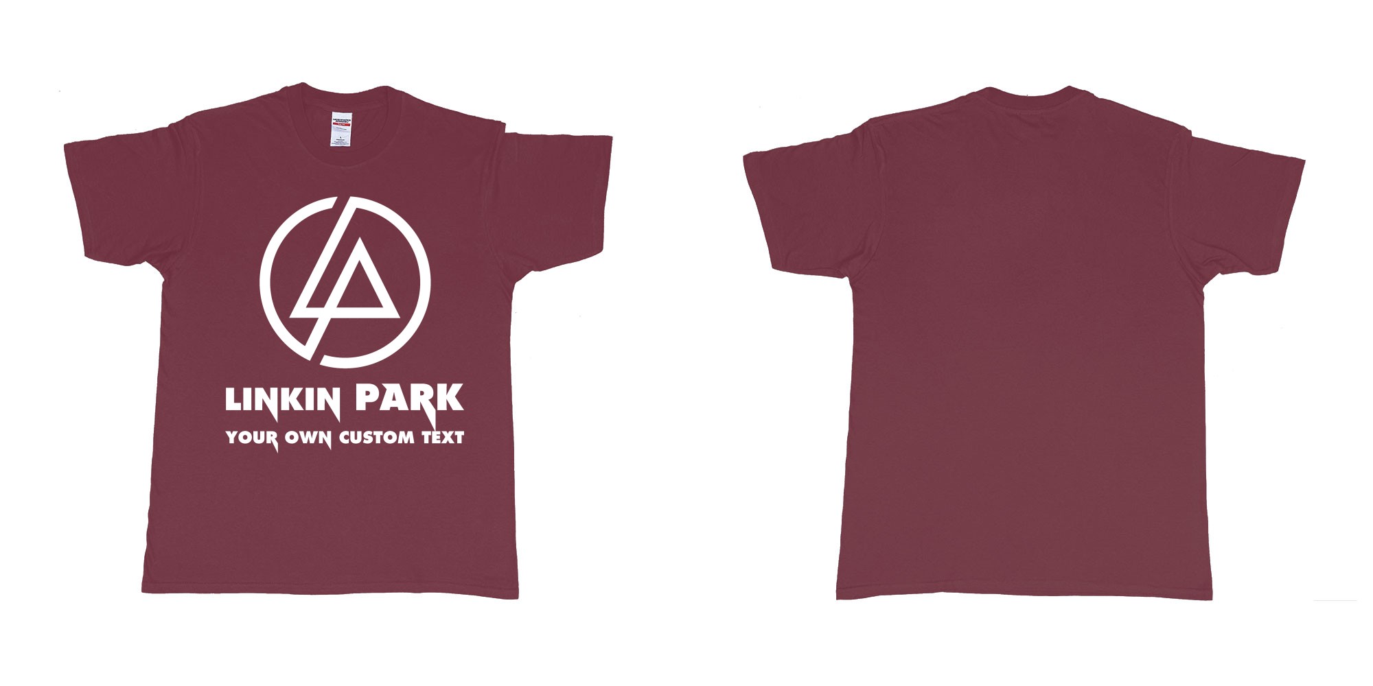 Custom tshirt design linkin park custom tshirt printing bali in fabric color marron choice your own text made in Bali by The Pirate Way