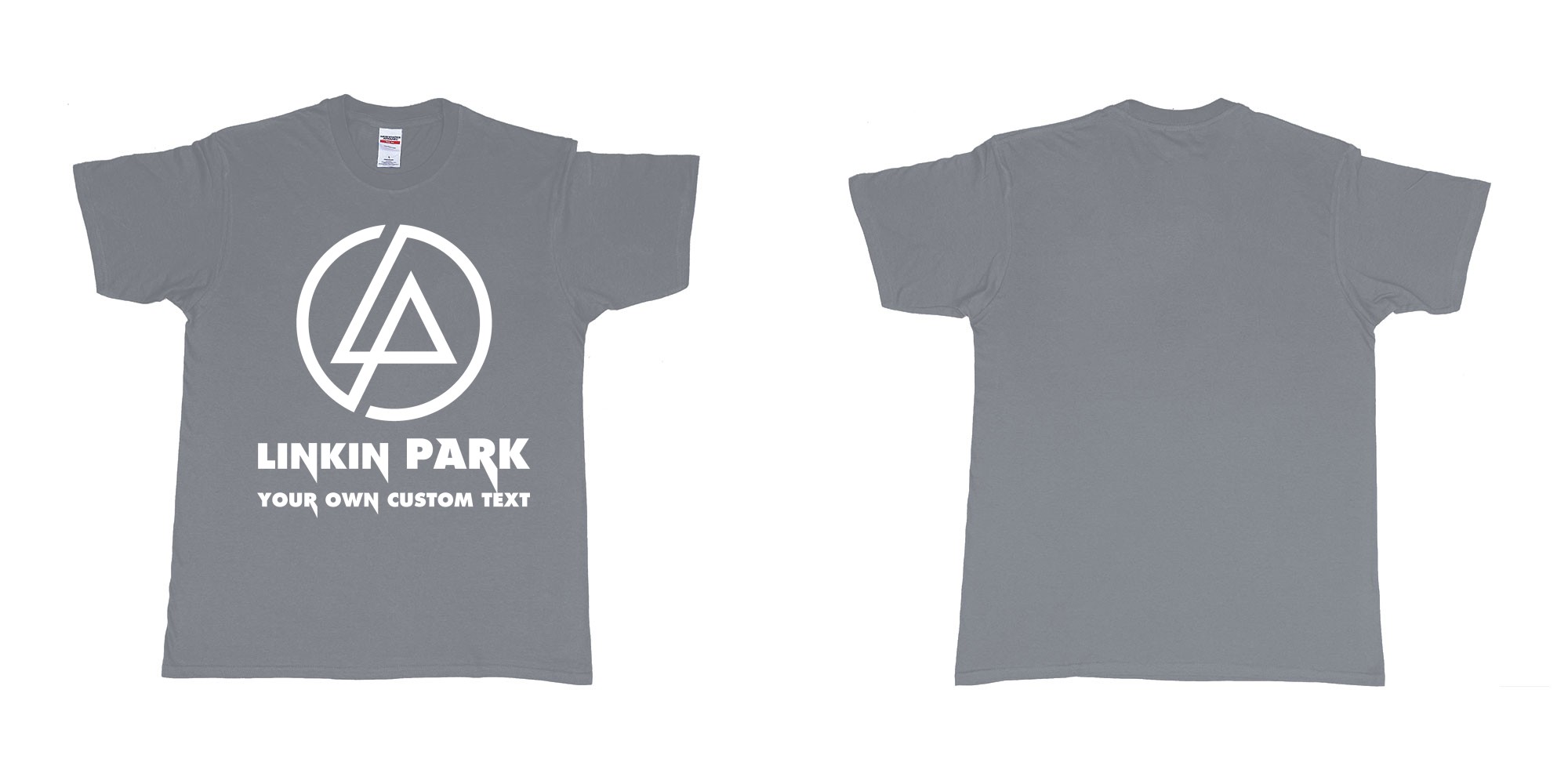 Custom tshirt design linkin park custom tshirt printing bali in fabric color misty choice your own text made in Bali by The Pirate Way