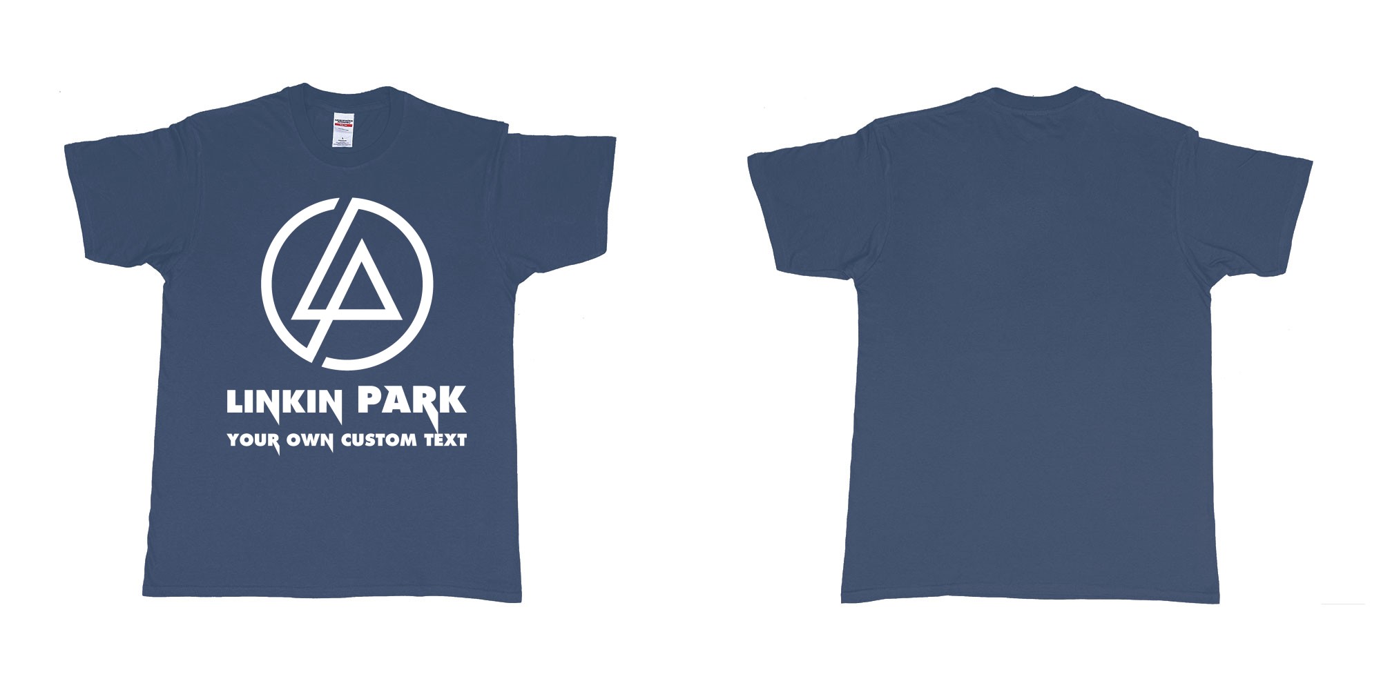 Custom tshirt design linkin park custom tshirt printing bali in fabric color navy choice your own text made in Bali by The Pirate Way