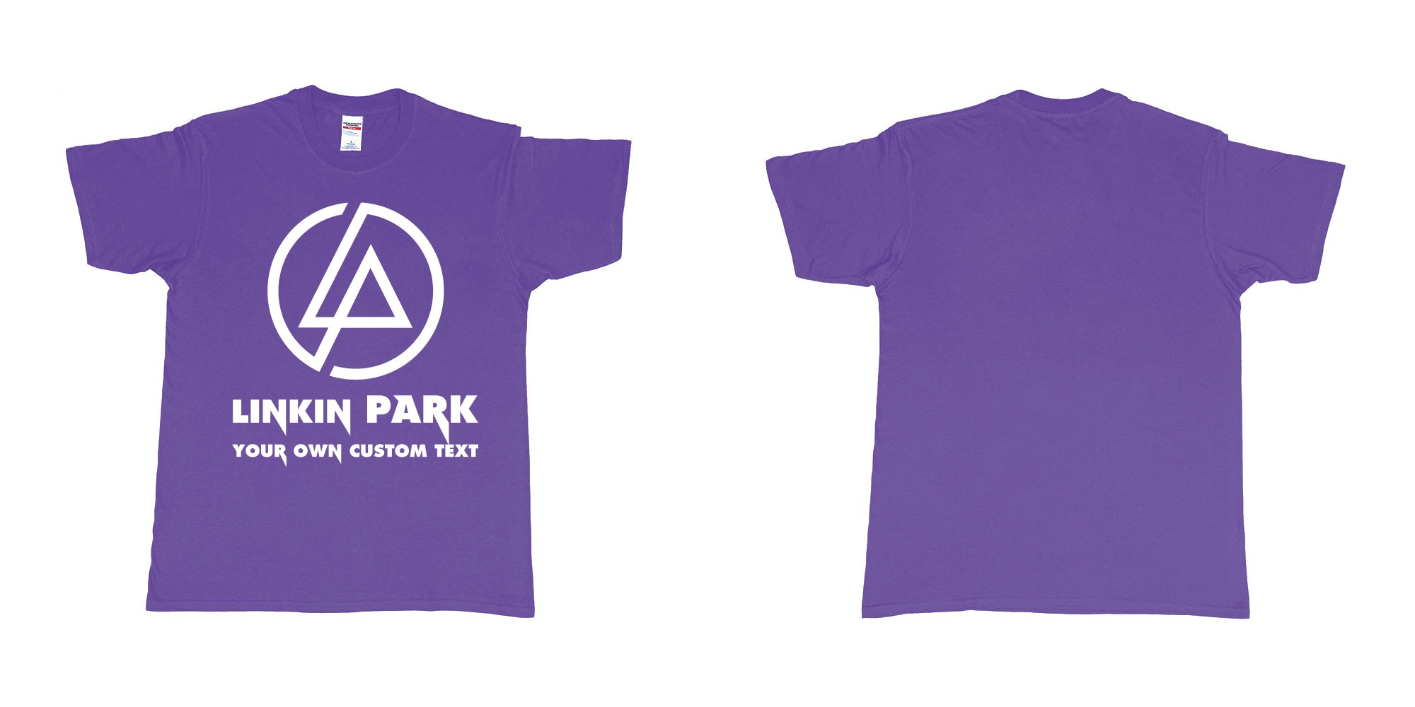 Custom tshirt design linkin park custom tshirt printing bali in fabric color purple choice your own text made in Bali by The Pirate Way