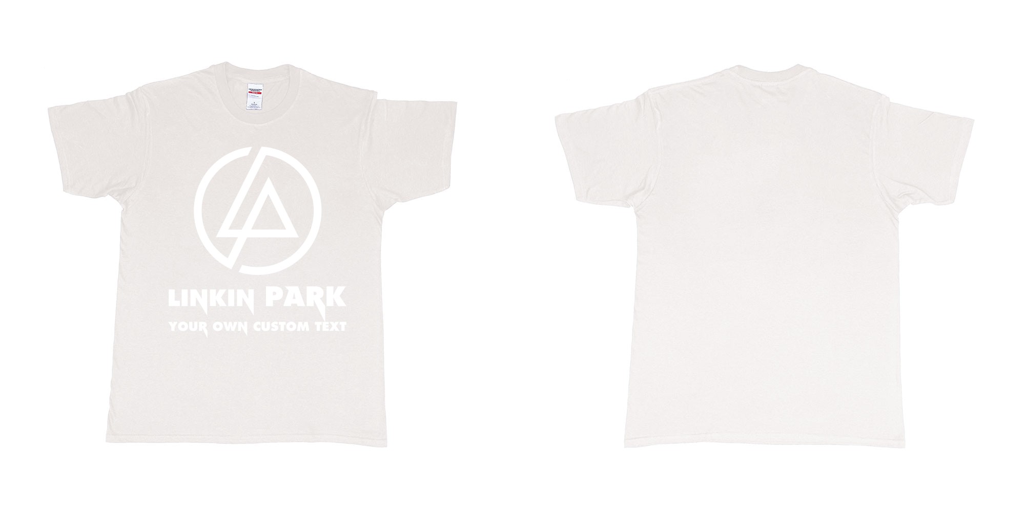 Custom tshirt design linkin park custom tshirt printing bali in fabric color white choice your own text made in Bali by The Pirate Way