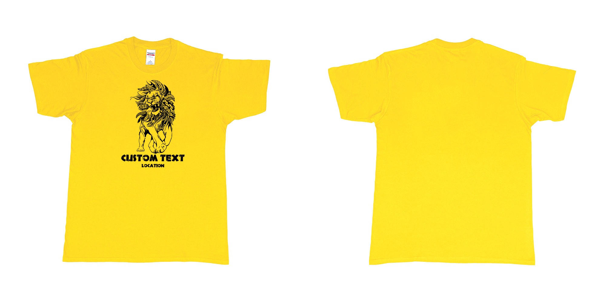 Custom tshirt design lion august tribal in fabric color daisy choice your own text made in Bali by The Pirate Way