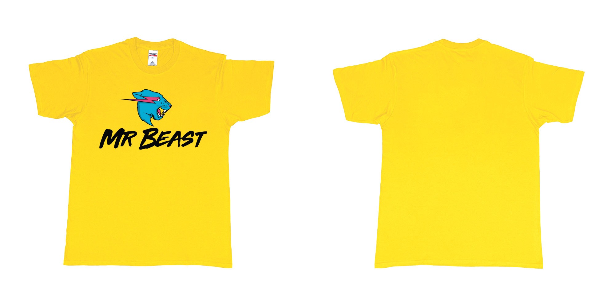 Custom tshirt design mr beast logo in fabric color daisy choice your own text made in Bali by The Pirate Way
