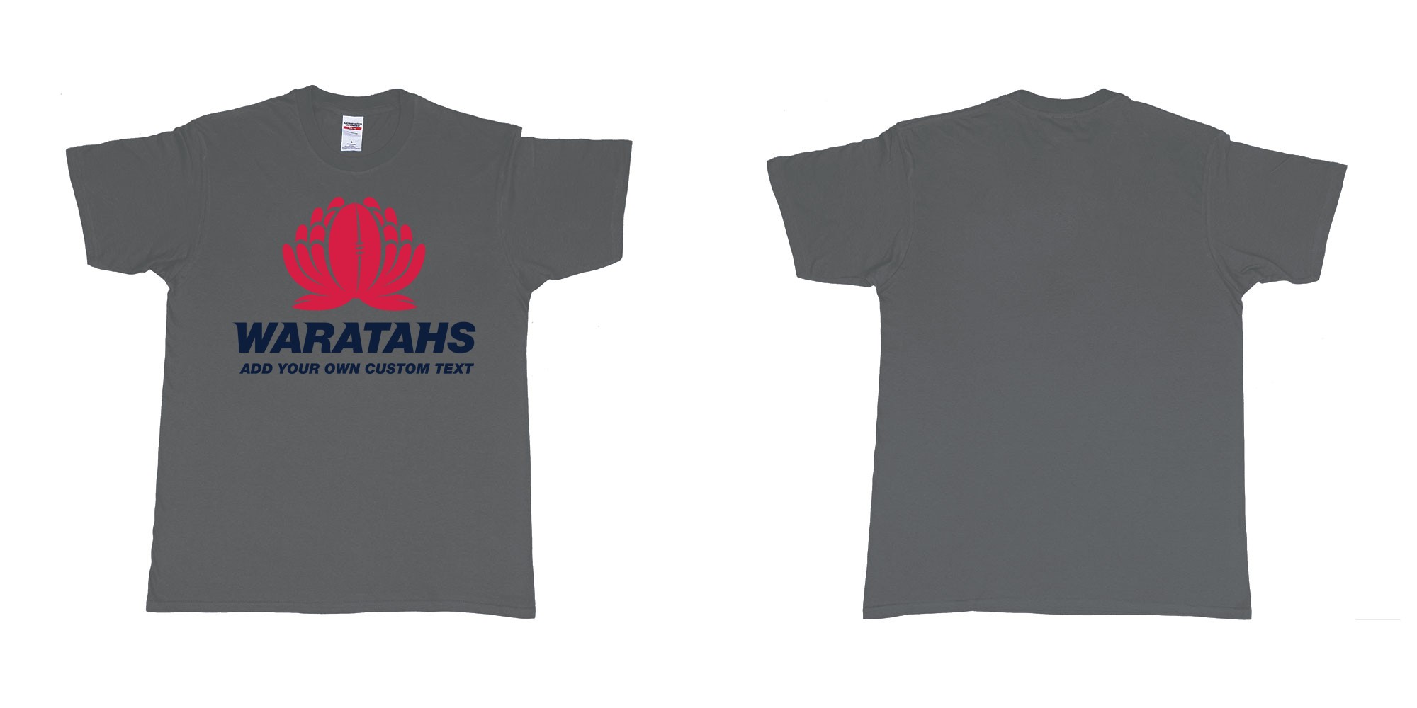 Custom tshirt design new south wales waratahs custom teeshirt in fabric color charcoal choice your own text made in Bali by The Pirate Way
