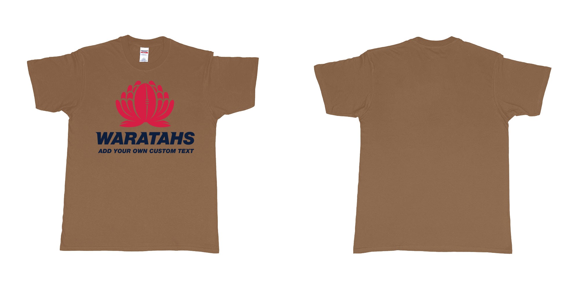 Custom tshirt design new south wales waratahs custom teeshirt in fabric color chestnut choice your own text made in Bali by The Pirate Way