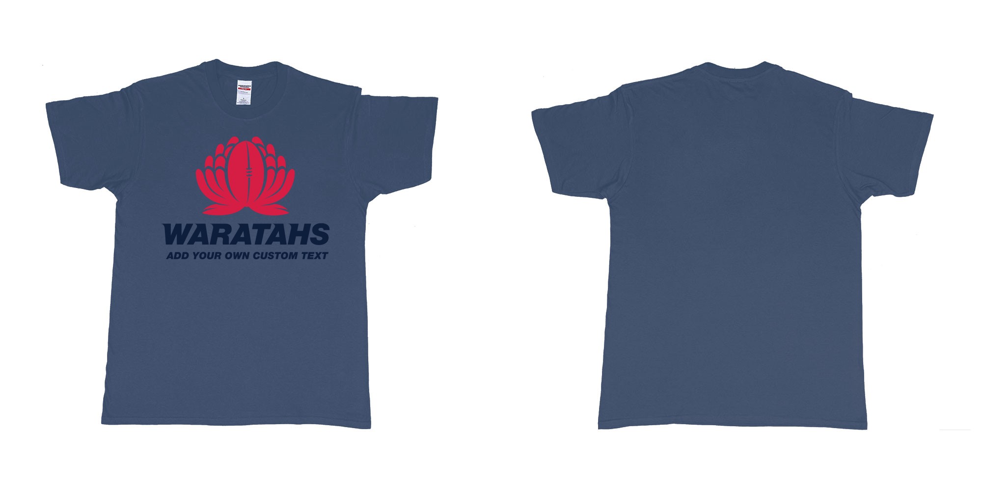 Custom tshirt design new south wales waratahs custom teeshirt in fabric color navy choice your own text made in Bali by The Pirate Way