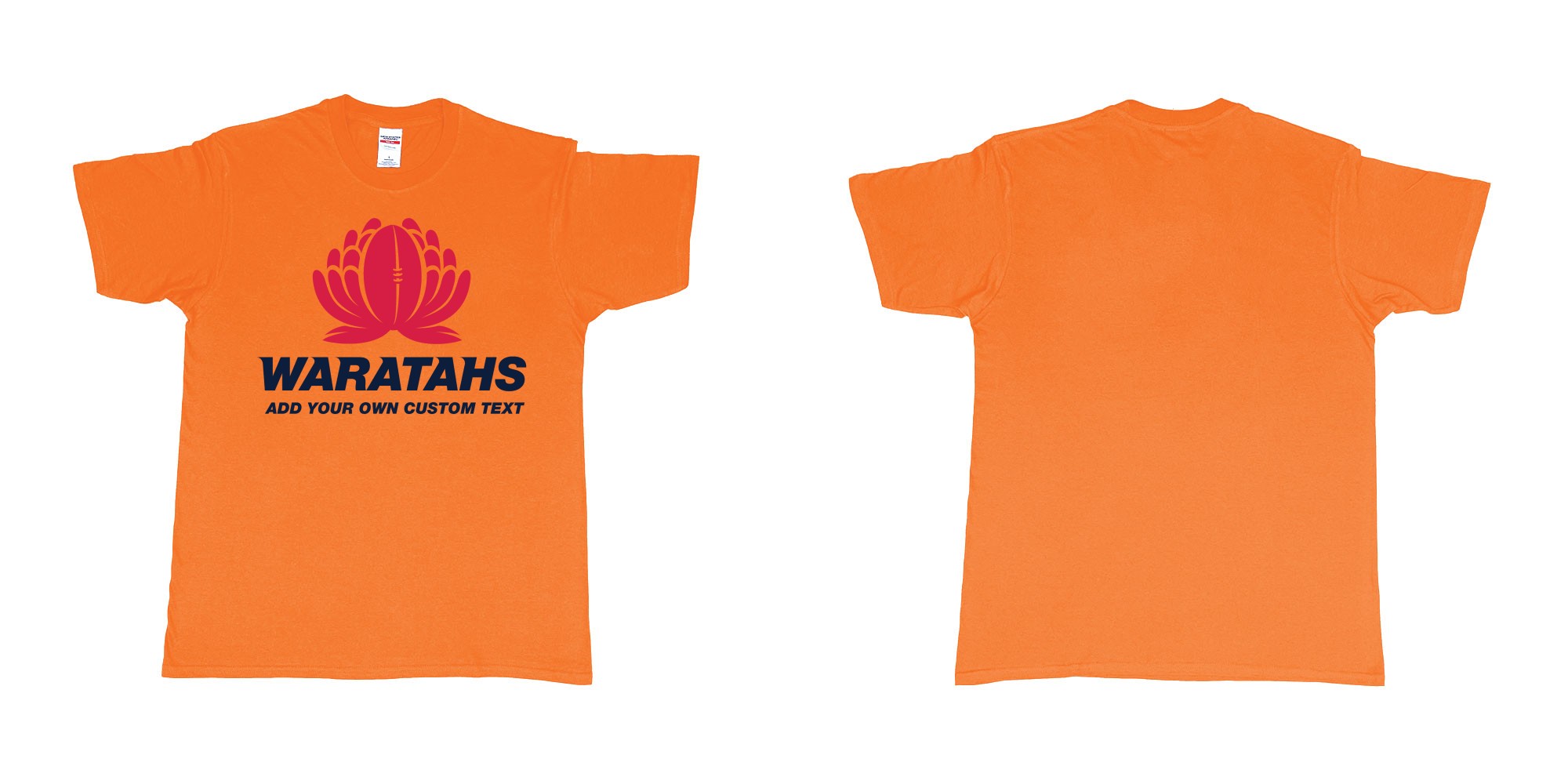 Custom tshirt design new south wales waratahs custom teeshirt in fabric color orange choice your own text made in Bali by The Pirate Way