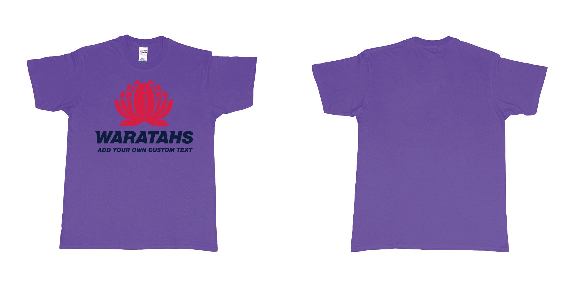 Custom tshirt design new south wales waratahs custom teeshirt in fabric color purple choice your own text made in Bali by The Pirate Way