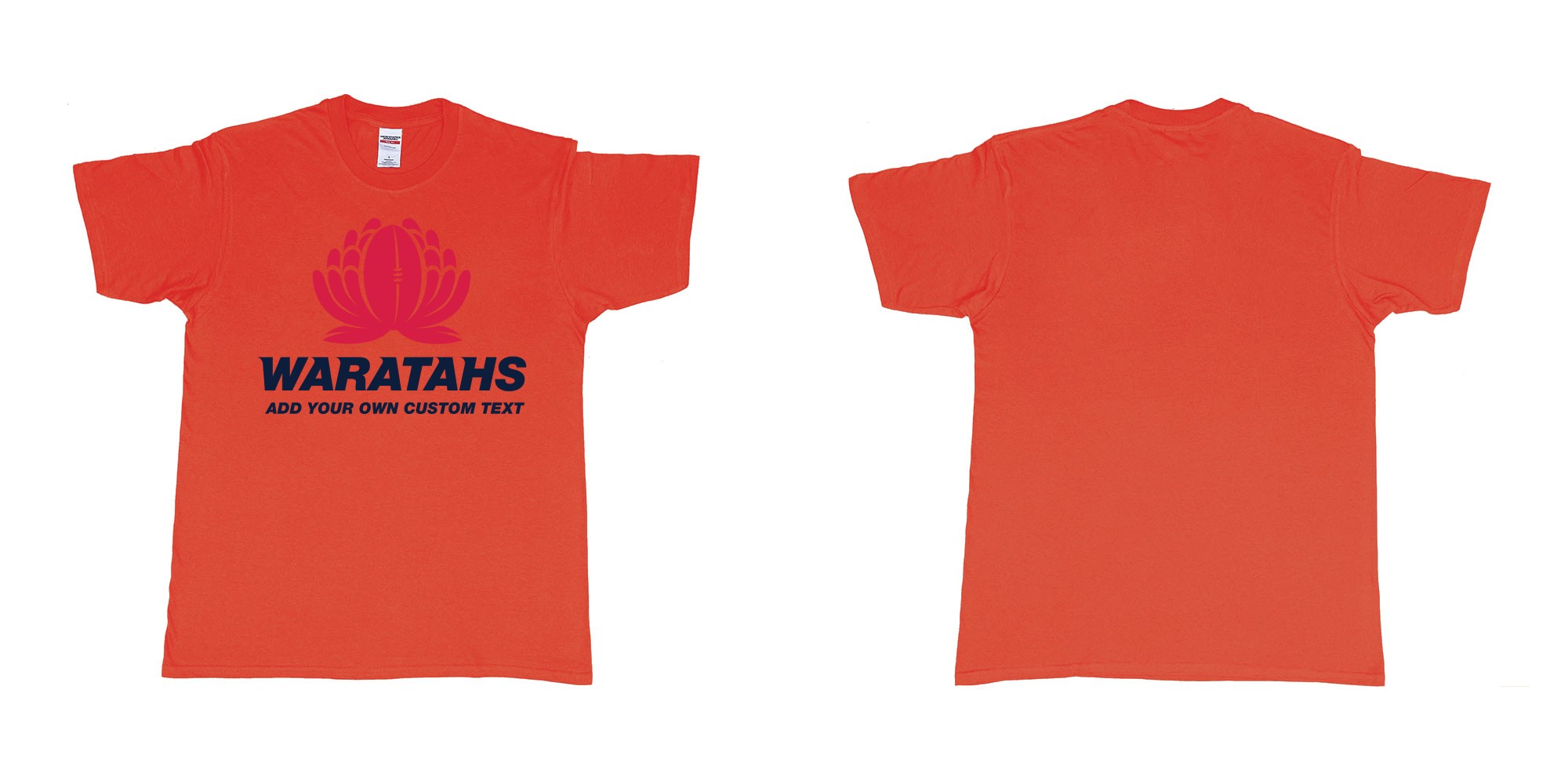 Custom tshirt design new south wales waratahs custom teeshirt in fabric color red choice your own text made in Bali by The Pirate Way