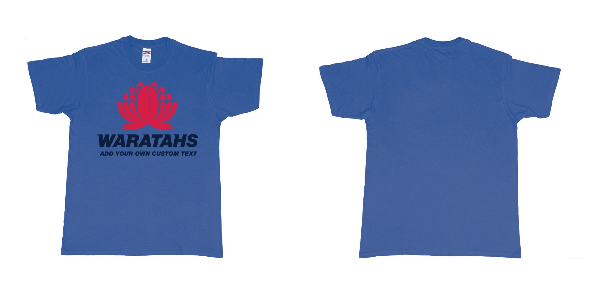 Custom tshirt design new south wales waratahs custom teeshirt in fabric color royal-blue choice your own text made in Bali by The Pirate Way