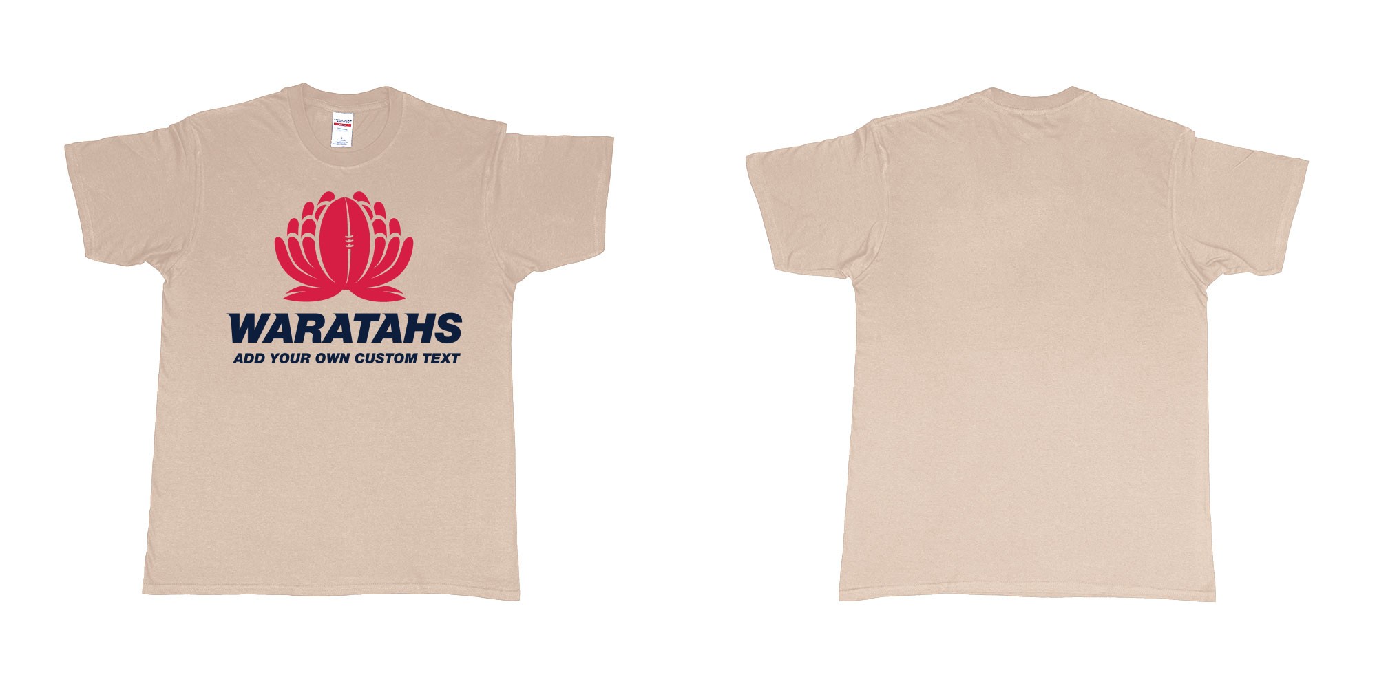 Custom tshirt design new south wales waratahs custom teeshirt in fabric color sand choice your own text made in Bali by The Pirate Way