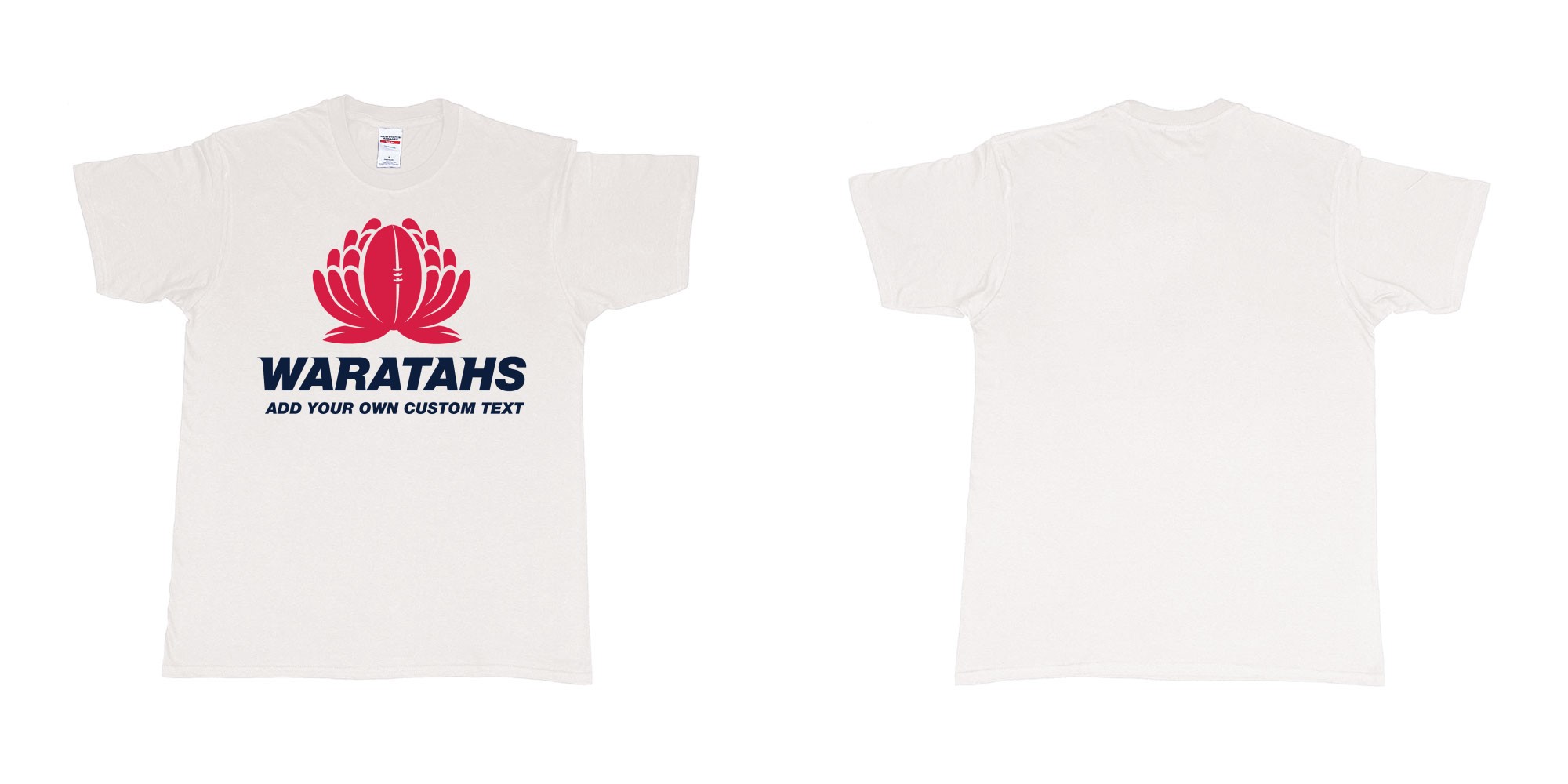 Custom tshirt design new south wales waratahs custom teeshirt in fabric color white choice your own text made in Bali by The Pirate Way