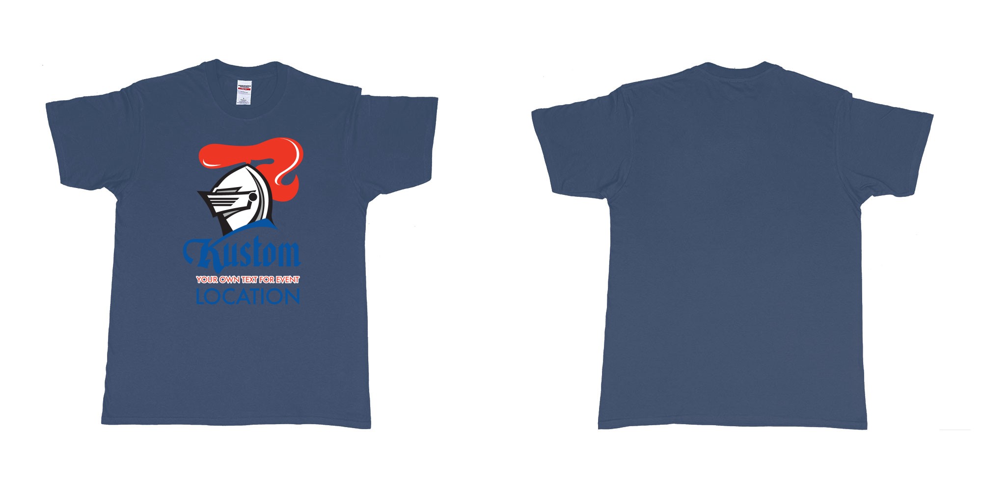 Custom tshirt design newcastle knights rugby league team custom event teeshirt in fabric color navy choice your own text made in Bali by The Pirate Way