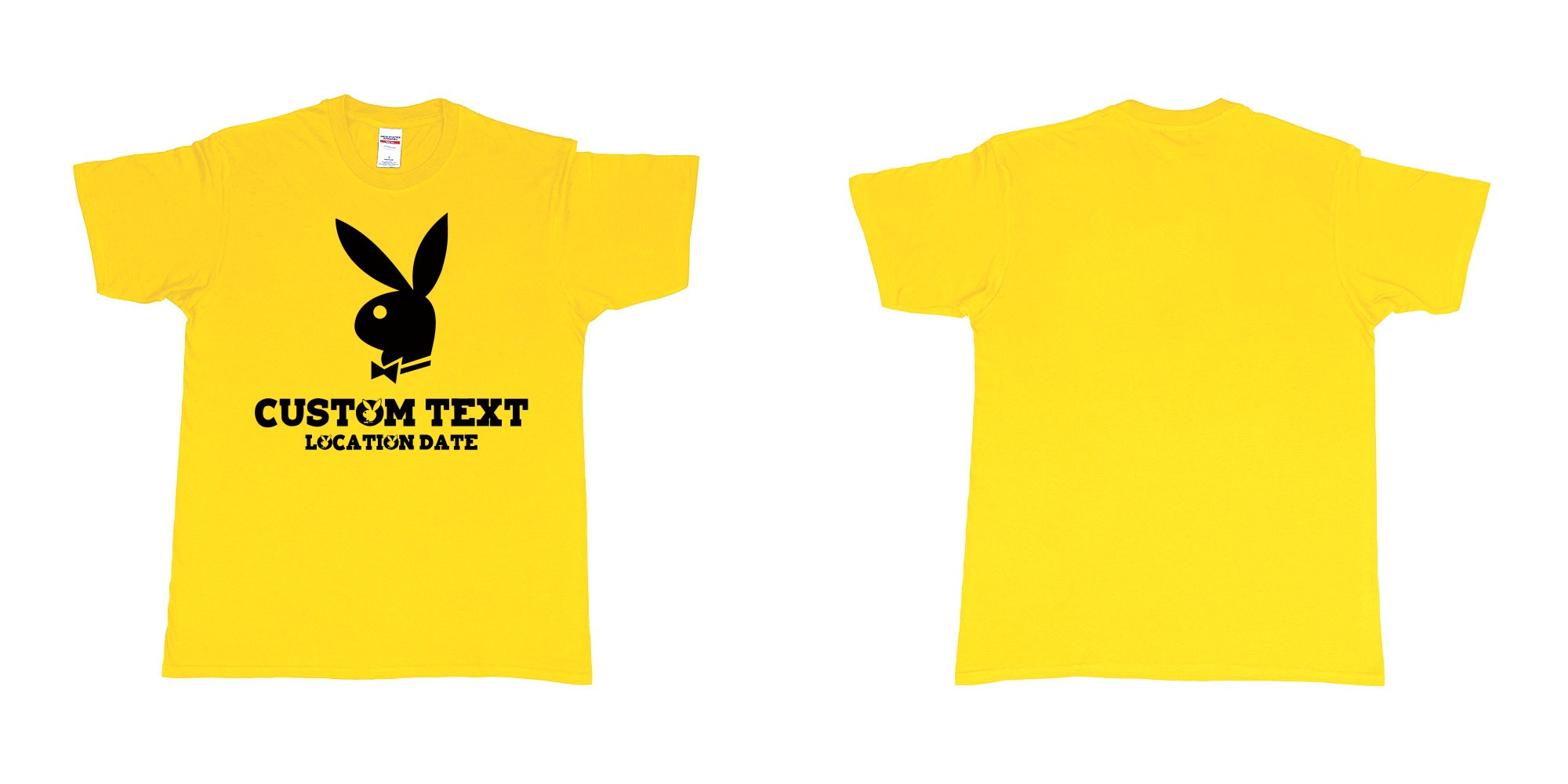 Custom tshirt design playboy playgirl custom text tshirt in fabric color daisy choice your own text made in Bali by The Pirate Way