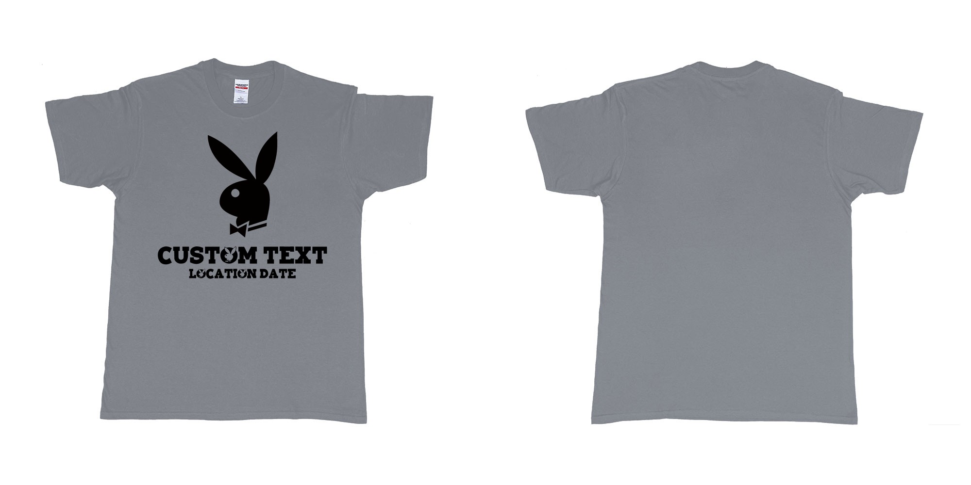 Custom tshirt design playboy playgirl custom text tshirt in fabric color misty choice your own text made in Bali by The Pirate Way