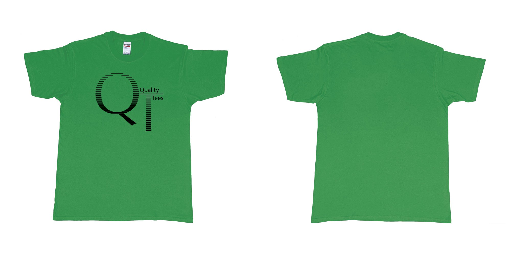 Custom tshirt design quality teeshirts in fabric color irish-green choice your own text made in Bali by The Pirate Way