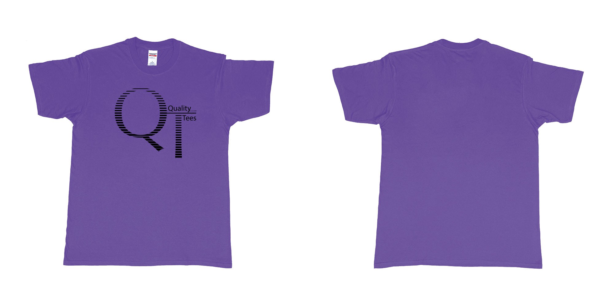 Custom tshirt design quality teeshirts in fabric color purple choice your own text made in Bali by The Pirate Way