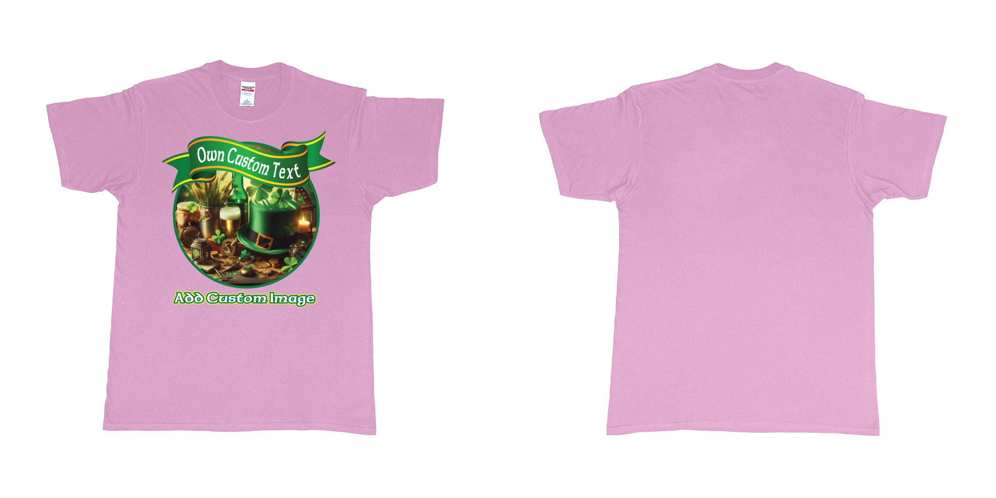 Custom tshirt design st patricks day four leaf clover custom printing in fabric color light-pink choice your own text made in Bali by The Pirate Way