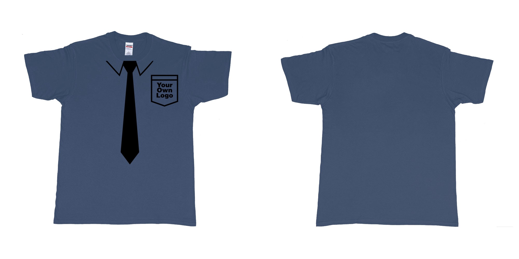 Custom tshirt design staff uniform with tie pocket own logo bali in fabric color navy choice your own text made in Bali by The Pirate Way