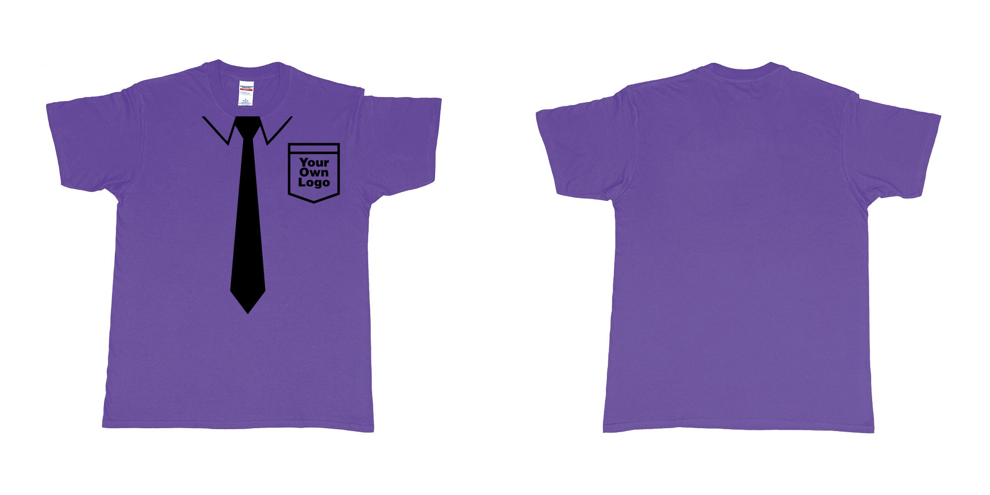 Custom tshirt design staff uniform with tie pocket own logo bali in fabric color purple choice your own text made in Bali by The Pirate Way