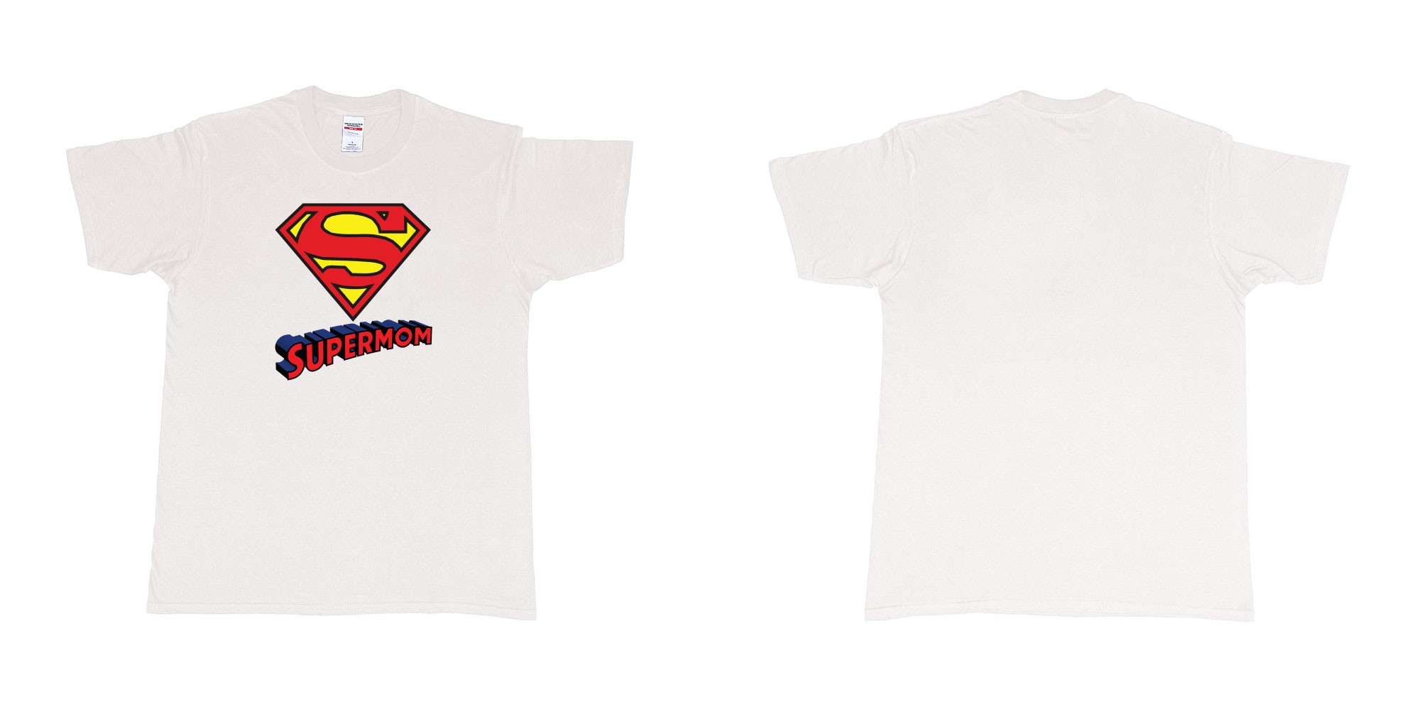Custom tshirt design superman logo with own custom text print bali in fabric color white choice your own text made in Bali by The Pirate Way