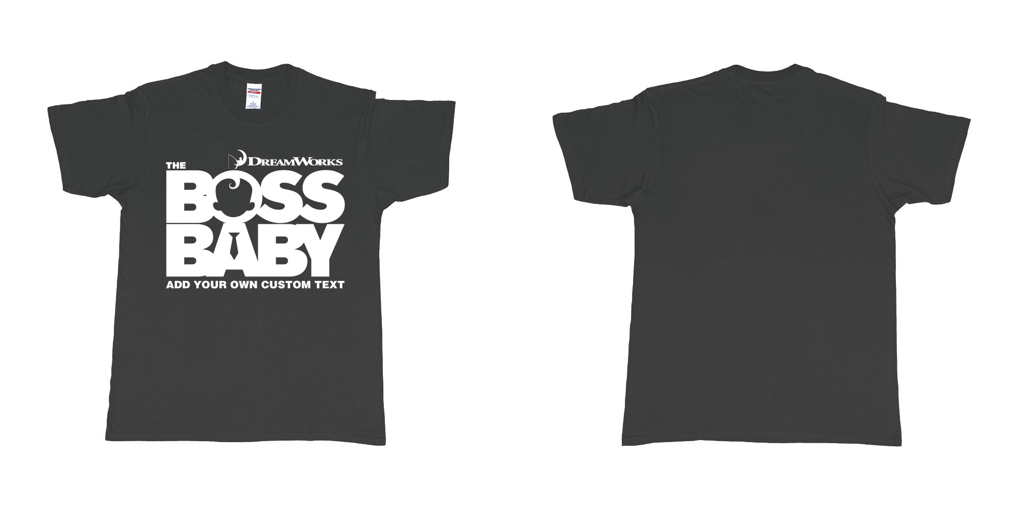 Custom tshirt design the boss baby in fabric color black choice your own text made in Bali by The Pirate Way