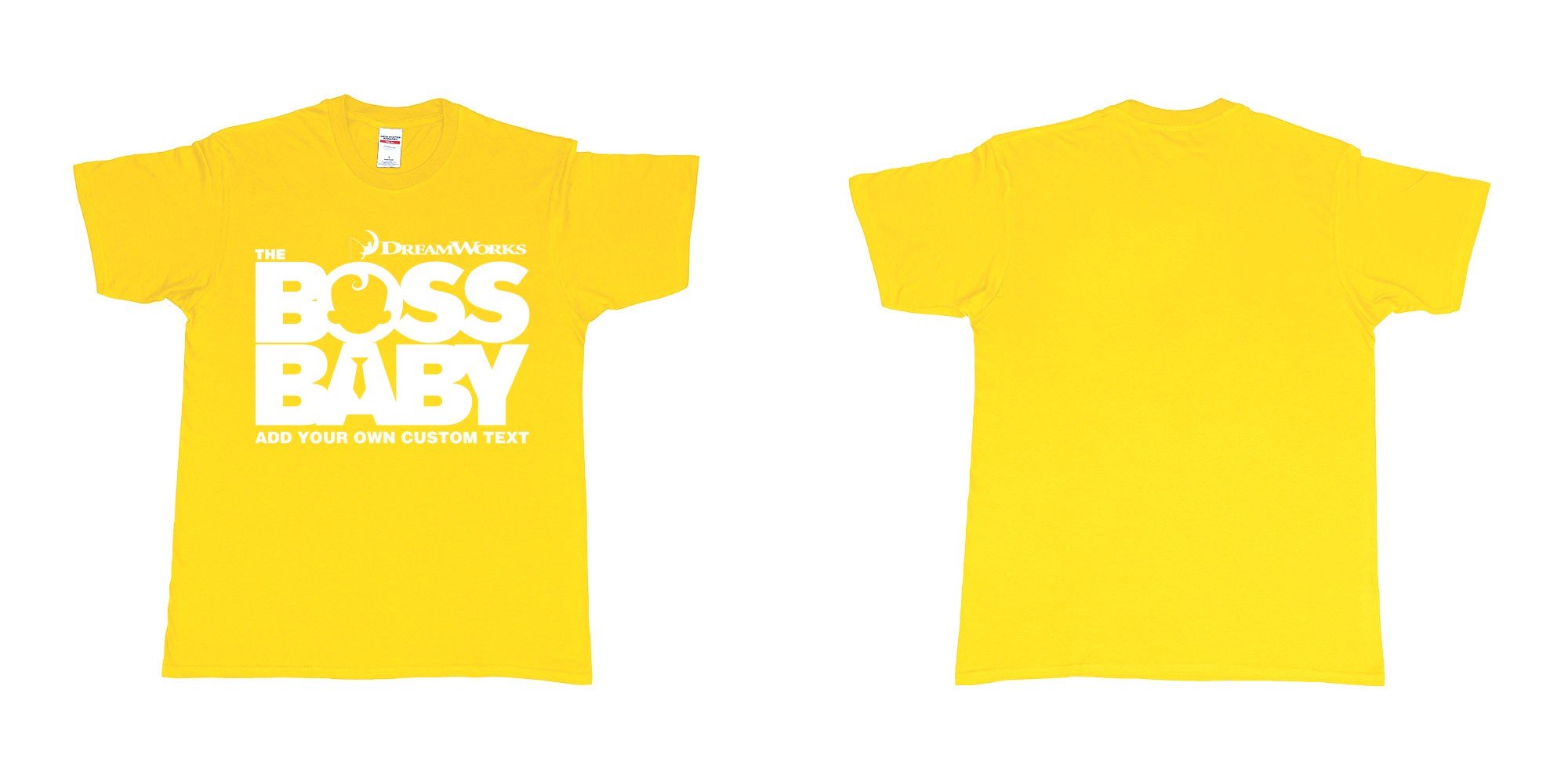 Custom tshirt design the boss baby in fabric color daisy choice your own text made in Bali by The Pirate Way