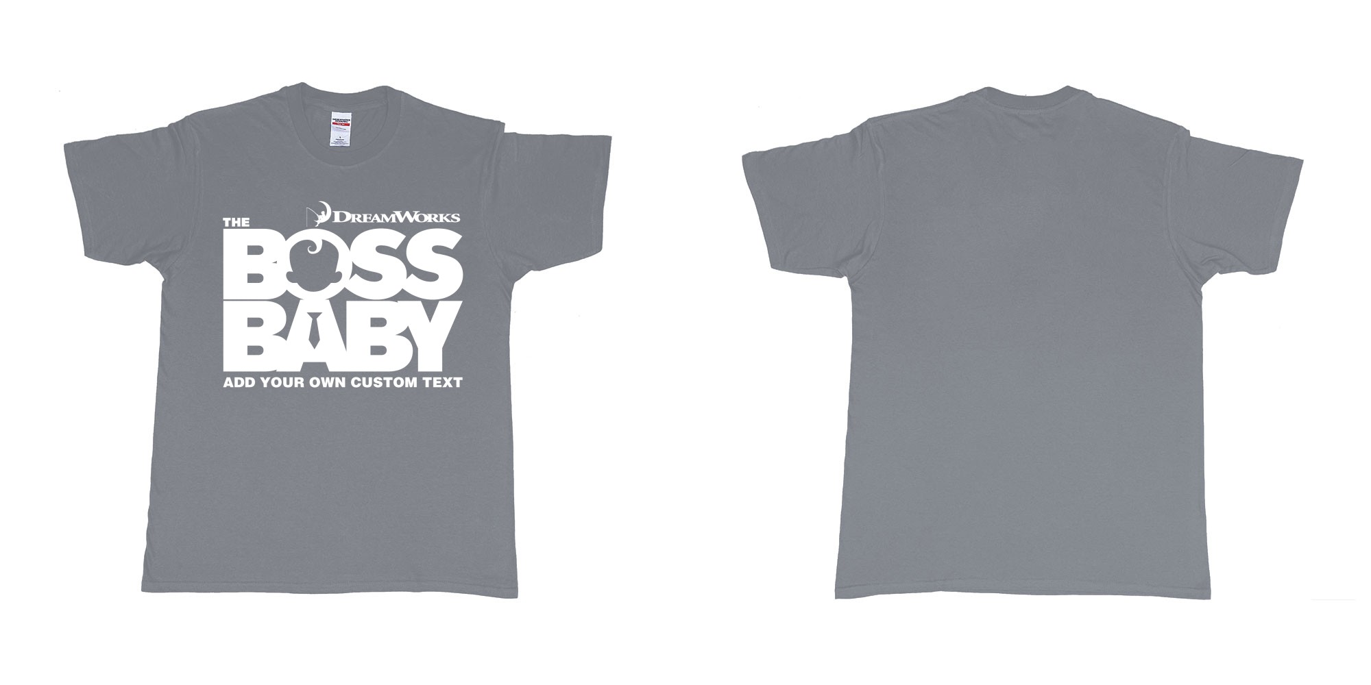 Custom tshirt design the boss baby in fabric color misty choice your own text made in Bali by The Pirate Way