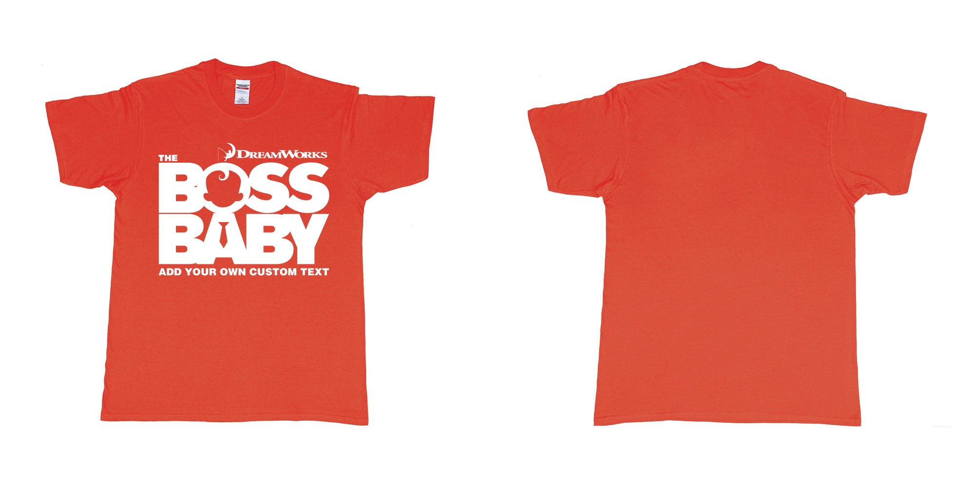 Custom tshirt design the boss baby in fabric color red choice your own text made in Bali by The Pirate Way