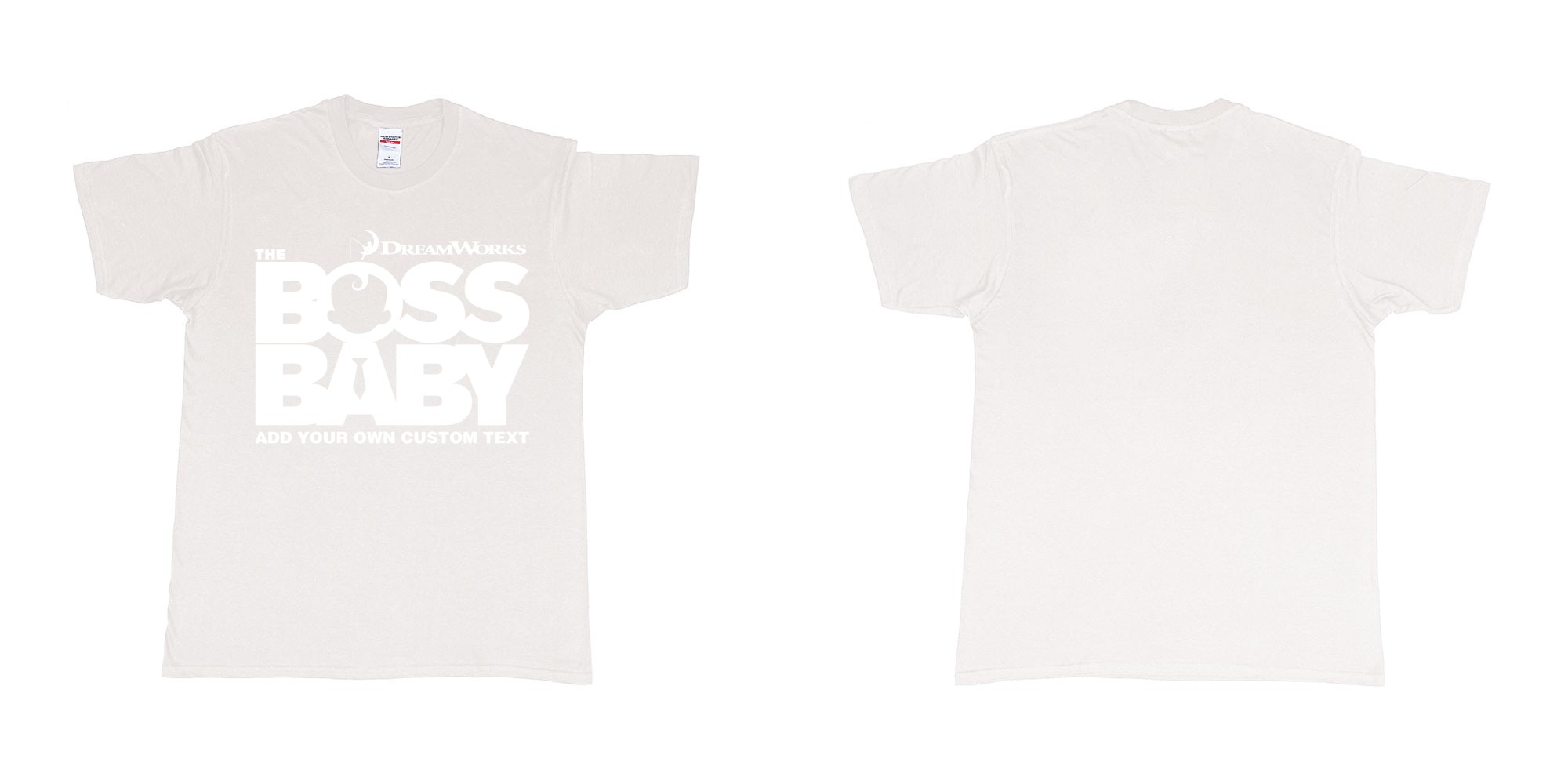 Custom tshirt design the boss baby in fabric color white choice your own text made in Bali by The Pirate Way
