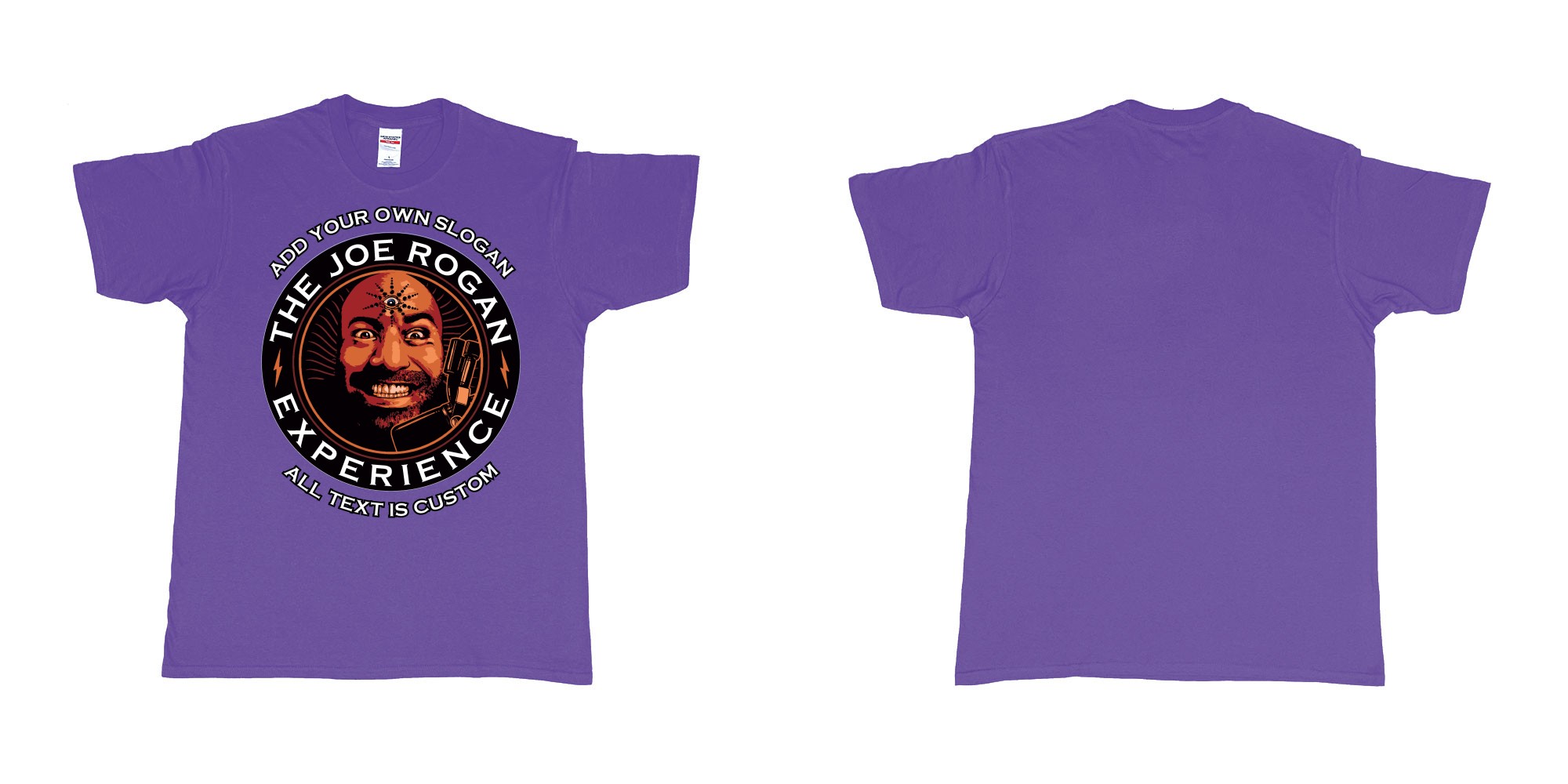 Custom tshirt design the joe rogan experience custom tshirt in fabric color purple choice your own text made in Bali by The Pirate Way