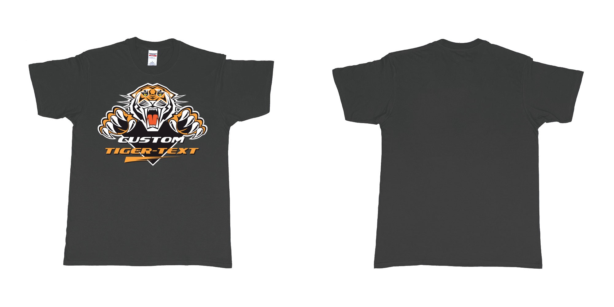 Custom tshirt design the wests tigers sydney national rugby league custom tshirt print in fabric color black choice your own text made in Bali by The Pirate Way