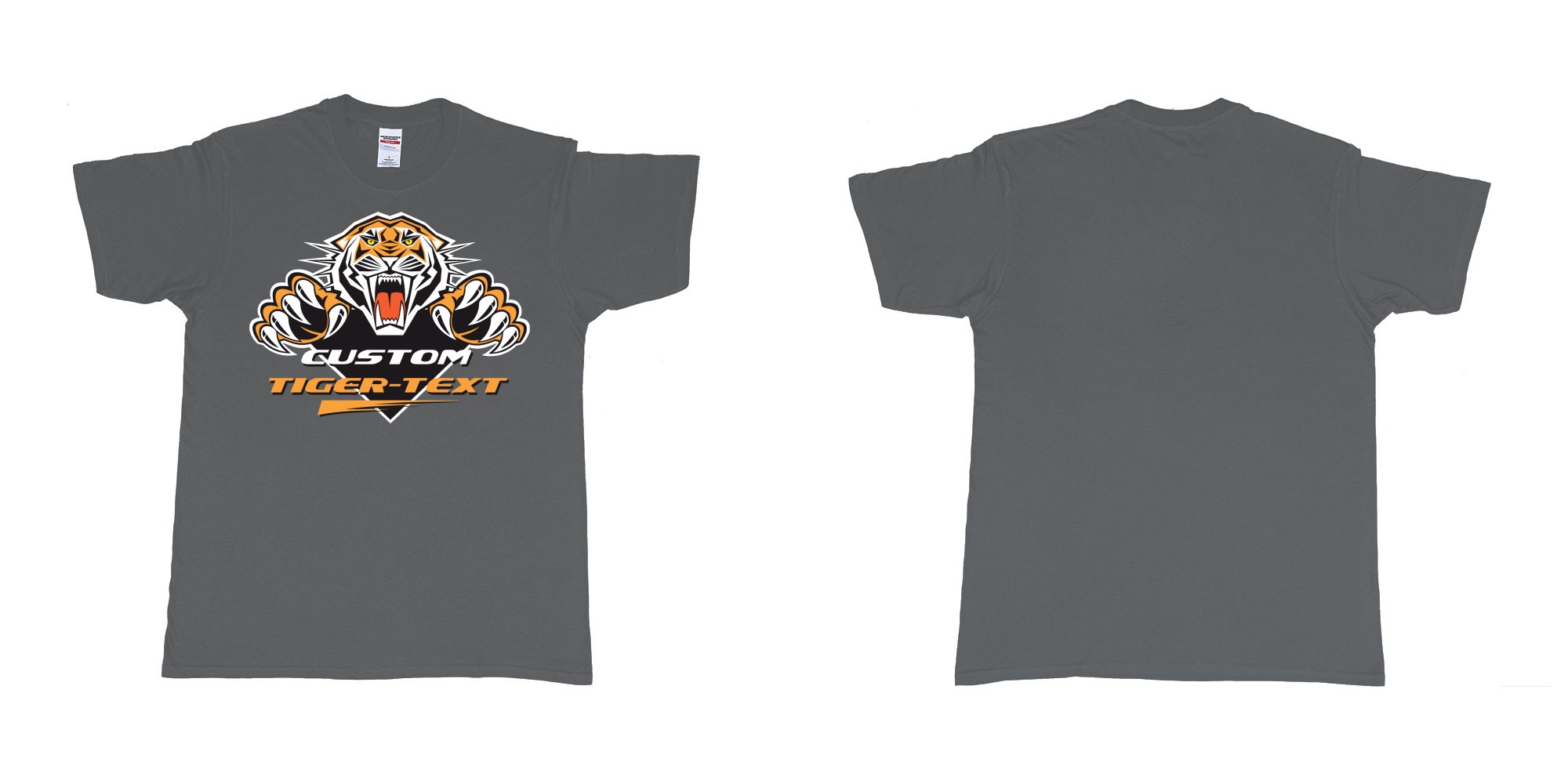 Custom tshirt design the wests tigers sydney national rugby league custom tshirt print in fabric color charcoal choice your own text made in Bali by The Pirate Way